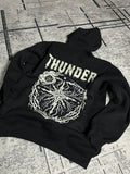 THUNDER —  Pusula Baskılı Siyah Hoodie
