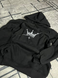 GET AWAY — Taç Baskılı Siyah Hoodie